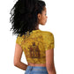Mansa Musa Raglan Cropped T shirt Golden Legacy Theme Ancient Map Regal Portrait of Mali Emperor Timbuktu - African Pride