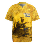 Mansa Musa Rugby Jersey Golden Legacy Theme Ancient Map Regal Portrait of Mali Emperor Timbuktu - African Pride