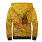 Mansa Musa Sherpa Hoodie Golden Legacy Theme Ancient Map Regal Portrait of Mali Emperor Timbuktu - African Pride