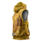 Mansa Musa Sleeveless Hoodie Golden Legacy Theme Ancient Map Regal Portrait of Mali Emperor Timbuktu - African Pride