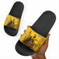 Mansa Musa Slide Sandals Golden Legacy Theme Ancient Map Regal Portrait of Mali Emperor Timbuktu - African Pride