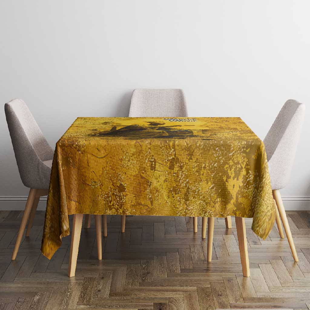 Mansa Musa Tablecloth Golden Legacy Theme Ancient Map Regal Portrait of Mali Emperor Timbuktu - African Pride