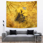 Mansa Musa Tapestry Golden Legacy Theme Ancient Map Regal Portrait of Mali Emperor Timbuktu - African Pride