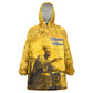 Mansa Musa Wearable Blanket Hoodie Golden Legacy Theme Ancient Map Regal Portrait of Mali Emperor Timbuktu - African Pride