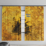 Mansa Musa Window Curtain Golden Legacy Theme Ancient Map Regal Portrait of Mali Emperor Timbuktu - African Pride