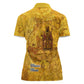 Mansa Musa Women Polo Shirt Golden Legacy Theme Ancient Map Regal Portrait of Mali Emperor Timbuktu - African Pride