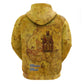 Mansa Musa Zip Hoodie Golden Legacy Theme Ancient Map Regal Portrait of Mali Emperor Timbuktu - African Pride