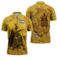 Mansa Musa Zipper Polo Shirt Golden Legacy Theme Ancient Map Regal Portrait of Mali Emperor Timbuktu - African Pride