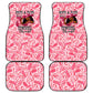 Black Cowgirl Car Mats Boots And Bling - Pink Leopard Western Diva Melanin