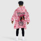 Black Cowgirl Kid Wearable Blanket Hoodie Boots And Bling - Pink Leopard Western Diva Melanin