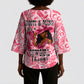 Black Cowgirl Kimono Sleeve Blouse Boots And Bling - Pink Leopard Western Diva Melanin