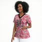 Black Cowgirl Scrub Top Boots And Bling - Pink Leopard Western Diva Melanin