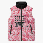 Black Cowgirl Sleeveless Puffer Jacket Boots And Bling - Pink Leopard Western Diva Melanin