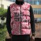 Black Cowgirl Sleeveless Puffer Jacket Boots And Bling - Pink Leopard Western Diva Melanin