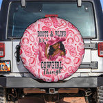 Black Cowgirl Spare Tire Cover Boots And Bling - Pink Leopard Western Diva Melanin