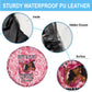 Black Cowgirl Spare Tire Cover Boots And Bling - Pink Leopard Western Diva Melanin