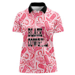 Black Cowgirl Women Polo Shirt Boots And Bling - Pink Leopard Western Diva Melanin