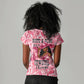 Black Cowgirl Women V-Neck T-Shirt Boots And Bling - Pink Leopard Western Diva Melanin