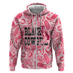 Black Cowgirl Zip Hoodie Boots And Bling - Pink Leopard Western Diva Melanin