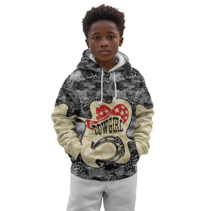 Black Cowgirl Lasso Horseshoe Kid Hoodie Vintage Retro Leopard Animal