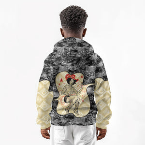 Black Cowgirl Lasso Horseshoe Kid Hoodie Vintage Retro Leopard Animal