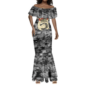Black Cowgirl Lasso Horseshoe Mermaid Dress Vintage Retro Leopard Animal