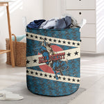Bill Pickett Black Cowboy Laundry Basket Western American Heritage - Grunge Stars And Stripes