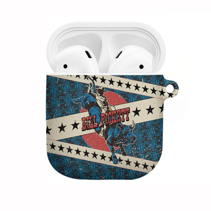 Bill Pickett Black Cowboy AirPods Case Western American Heritage - Grunge Stars And Stripes