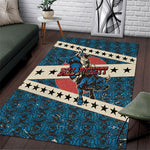 Bill Pickett Black Cowboy Area Rug Western American Heritage - Grunge Stars And Stripes