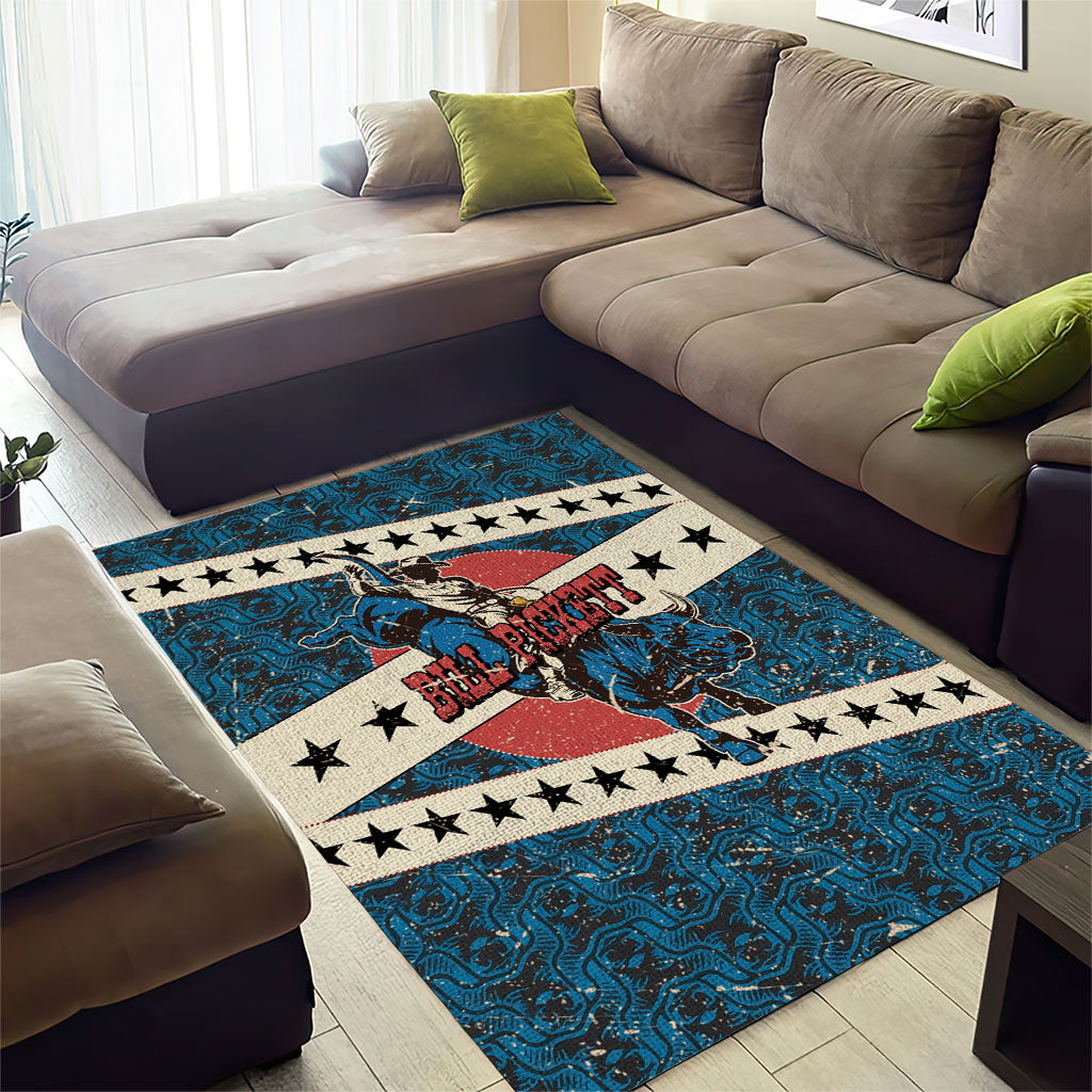 Bill Pickett Black Cowboy Area Rug Western American Heritage - Grunge Stars And Stripes
