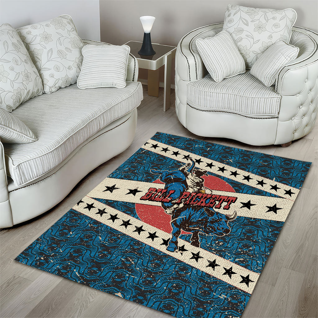 Bill Pickett Black Cowboy Area Rug Western American Heritage - Grunge Stars And Stripes
