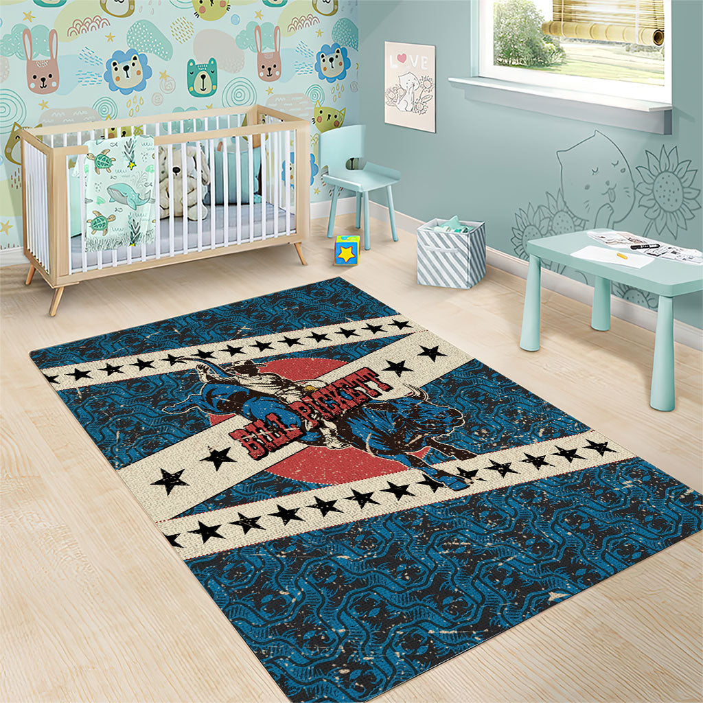 Bill Pickett Black Cowboy Area Rug Western American Heritage - Grunge Stars And Stripes