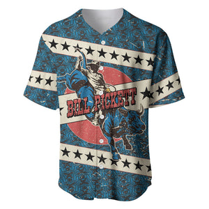 Bill Pickett Black Cowboy Baseball Jersey Western American Heritage - Grunge Stars And Stripes