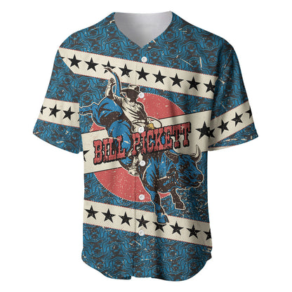 Bill Pickett Black Cowboy Baseball Jersey Western American Heritage - Grunge Stars And Stripes
