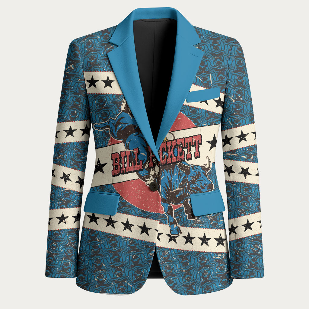 Bill Pickett Black Cowboy Blazer Western American Heritage - Grunge Stars And Stripes