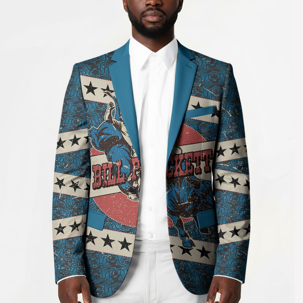 Bill Pickett Black Cowboy Blazer Western American Heritage - Grunge Stars And Stripes