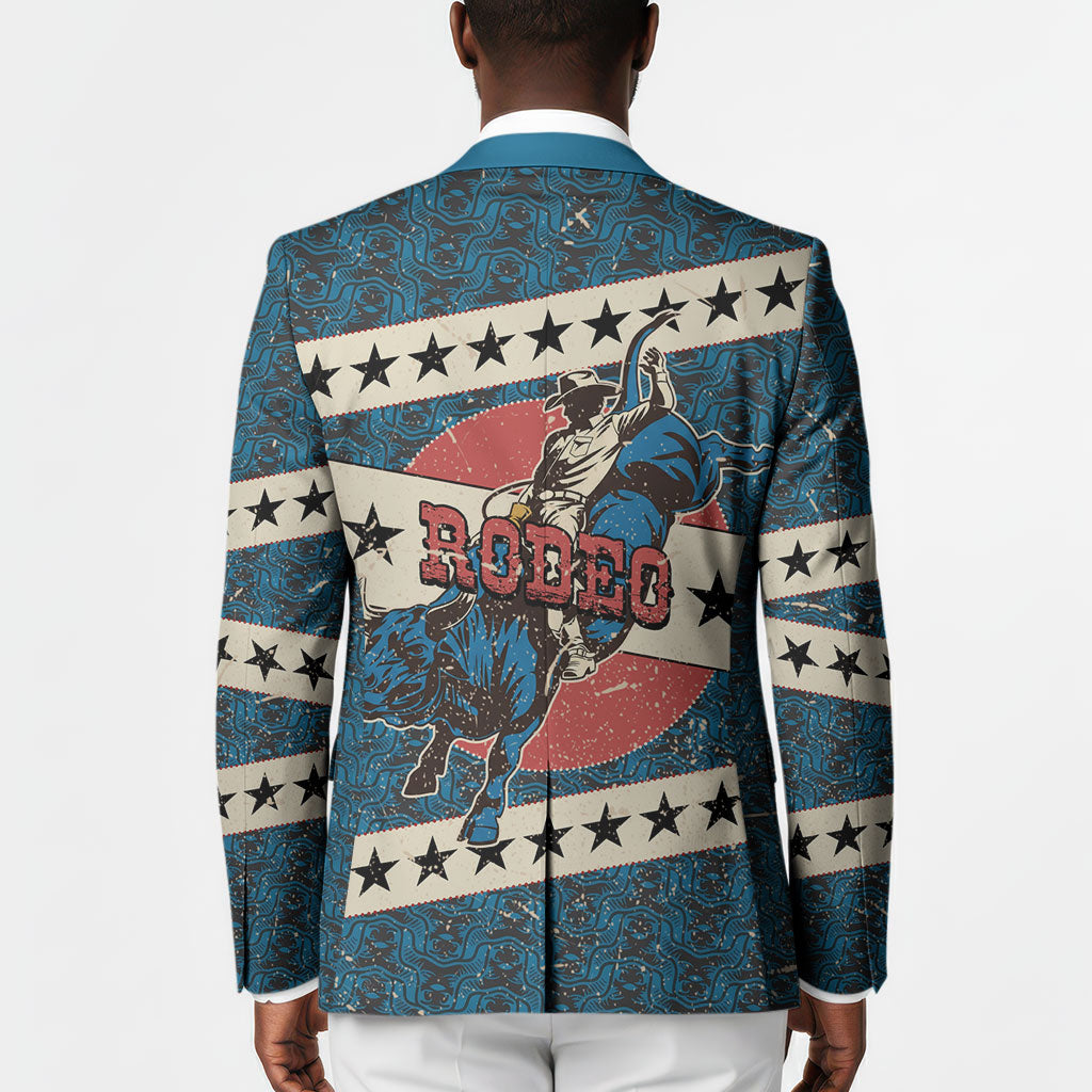 Bill Pickett Black Cowboy Blazer Western American Heritage - Grunge Stars And Stripes