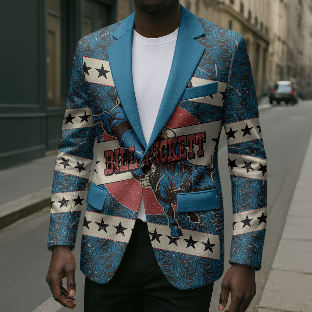 Bill Pickett Black Cowboy Blazer Western American Heritage - Grunge Stars And Stripes