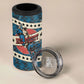 Bill Pickett Black Cowboy 4 in 1 Can Cooler Tumbler Western American Heritage - Grunge Stars And Stripes