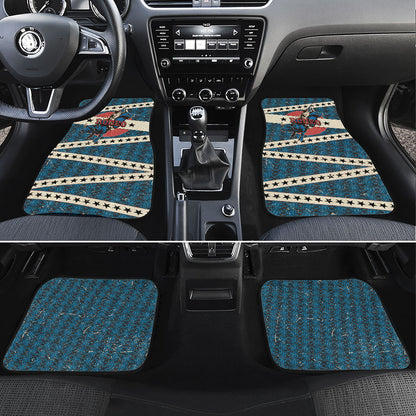Bill Pickett Black Cowboy Car Mats Western American Heritage - Grunge Stars And Stripes