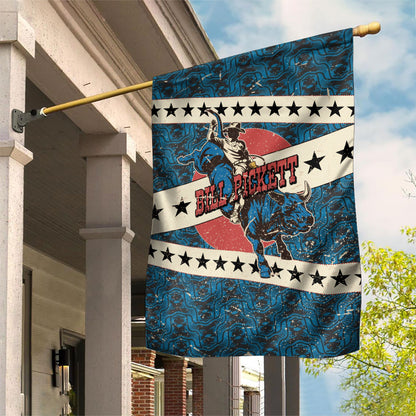 Bill Pickett Black Cowboy Garden Flag Western American Heritage - Grunge Stars And Stripes