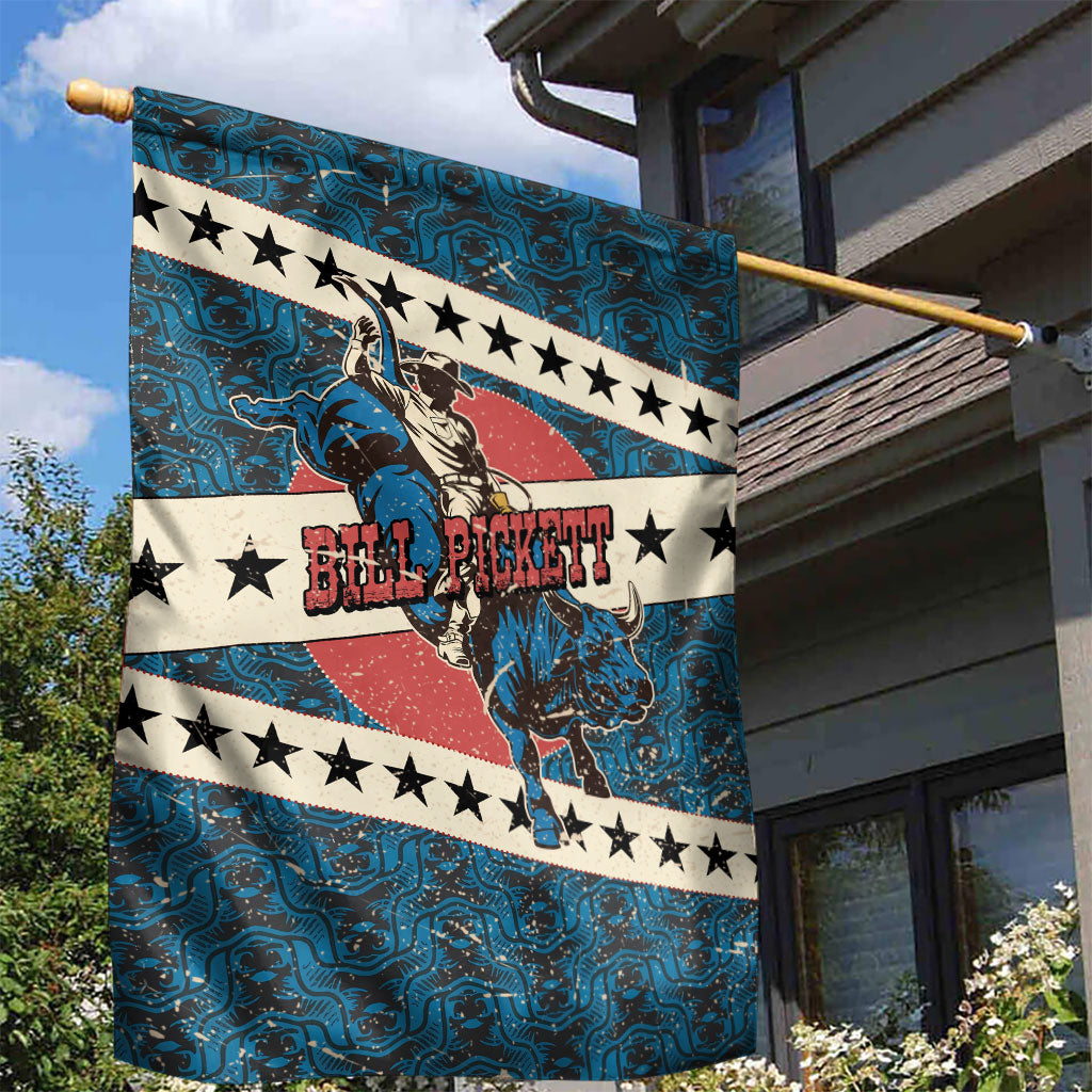 Bill Pickett Black Cowboy Garden Flag Western American Heritage - Grunge Stars And Stripes