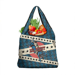 Bill Pickett Black Cowboy Grocery Bag Western American Heritage - Grunge Stars And Stripes