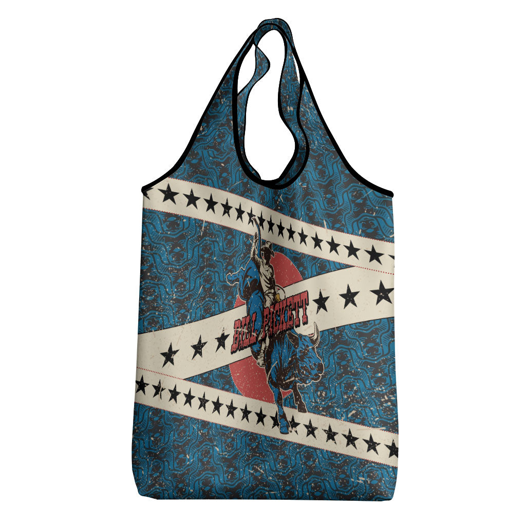 Bill Pickett Black Cowboy Grocery Bag Western American Heritage - Grunge Stars And Stripes