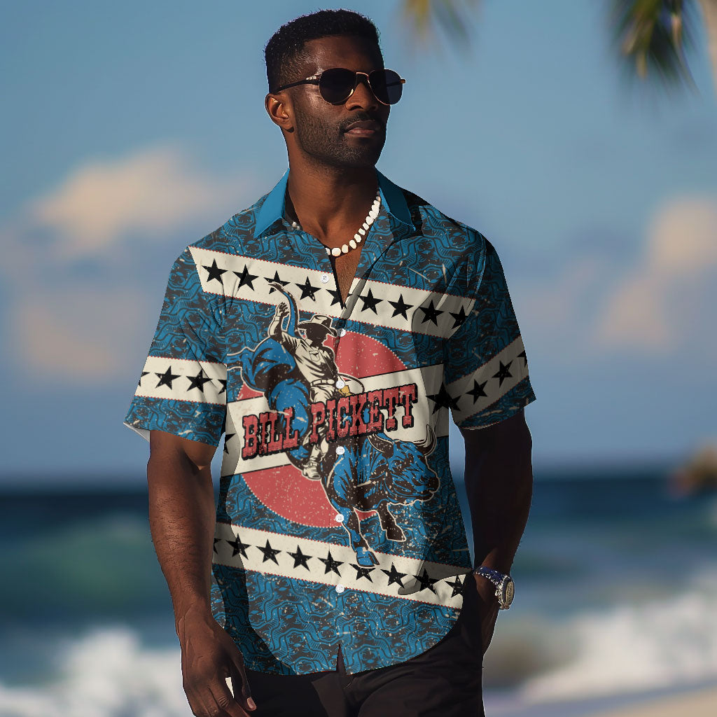Bill Pickett Black Cowboy Hawaiian Shirt Western American Heritage - Grunge Stars And Stripes