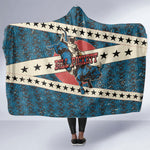 Bill Pickett Black Cowboy Hooded Blanket Western American Heritage - Grunge Stars And Stripes