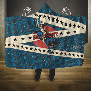 Bill Pickett Black Cowboy Hooded Blanket Western American Heritage - Grunge Stars And Stripes