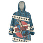 Bill Pickett Black Cowboy Kid Wearable Blanket Hoodie Western American Heritage - Grunge Stars And Stripes