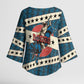Bill Pickett Black Cowboy Kimono Sleeve Blouse Western American Heritage - Grunge Stars And Stripes