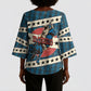 Bill Pickett Black Cowboy Kimono Sleeve Blouse Western American Heritage - Grunge Stars And Stripes